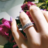 Solid 925 Sterling Silver Stackable Gold Black Eternity Ring Wedding Bands