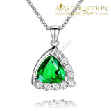 4 colors / Blue /Green/ White/ 925 Solid Silver Pendant Necklace - Avas Collection