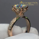 3Ct Flower Engagement Ring Rings