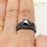 Dark Night Lovers Set Rings