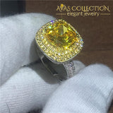 Cushion Cut Ring - Yellow Stone Rings