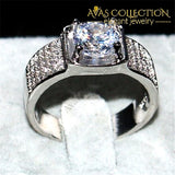Mens 8*8Mm 3Ct Ring ( Black Rose Gold Or Silver) Rings