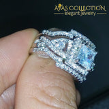 Silver Cross 3 Wedding Band Ring Set Rings
