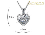 18k White Gold Filled Heart Pendant Necklace - Avas Collection