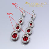 925 Silver Simulated Ruby 4PCS Wedding Jewelry Set - Avas Collection