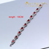 925 Silver Simulated Ruby 4PCS Wedding Jewelry Set - Avas Collection