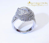 Winding Knot Cross Ring Gorgeous Hollow White Engagement Rings