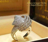 Winding Knot Cross Ring Gorgeous Hollow White Engagement Rings