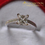 Princess 1Ct Promise/ Engagement Ring Synthetic Diamonds Wedding Bands