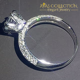 New Solitaire Luxury Round Shape Double Row Ring Rings
