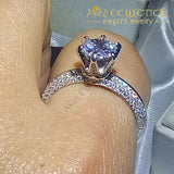 New Solitaire Luxury Round Shape Double Row Ring Rings