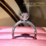 New Solitaire Luxury Round Shape Double Row Ring Rings