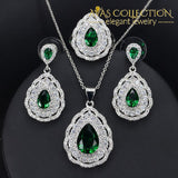 Dazzling Pear Drop 3 Piece Jewelry Set Blue / 7 Sets