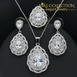 Dazzling Pear Drop 3 Piece Jewelry Set Blue / 7 Sets