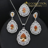 Dazzling Pear Drop 3 Piece Jewelry Set Blue / 7 Sets