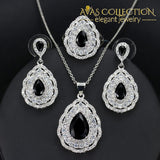 Dazzling Pear Drop 3 Piece Jewelry Set Blue / 7 Sets