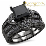 Dark Night Lovers Set Rings