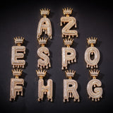 Custom Crown Bail Drip Bubble Initial Letters Chain Necklaces & Pendant