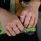 Double Row Pink Eternity Ring Engagement Rings