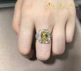 Luxury Jewelry 925 Silver Fill Princess Cut Multi Color Engagement Rings