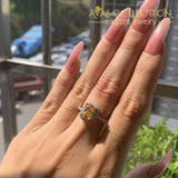 Sparkling Fashion Cushion Shape Multi Color Ring Rings