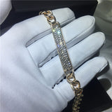 White Gold / Yellow Filled Mens Bracelet