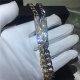 White Gold / Yellow Filled Mens Bracelet