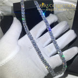 White Gold Filled Princess Cut Tennis Chain 45Cm Pendants