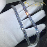 White Gold Filled Princess Cut Tennis Chain 45Cm Pendants