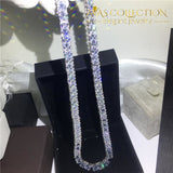 White Gold Filled Princess Cut Tennis Chain 45Cm Pendants