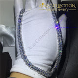 White Gold Filled Princess Cut Tennis Chain 45Cm Pendants