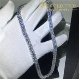 White Gold Filled Princess Cut Tennis Chain 45Cm Pendants