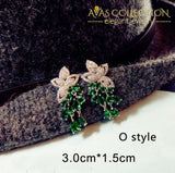 Luxury Green Stone Earrings Collection Drop