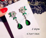 Luxury Green Stone Earrings Collection Drop
