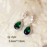 Luxury Green Stone Earrings Collection Drop