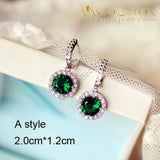 Luxury Green Stone Earrings Collection Drop