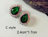 Luxury Green Stone Earrings Collection Drop