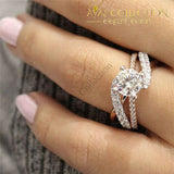 Round Rose Gold Sliver Color Engagement Ring Wedding Bands
