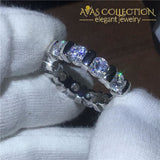 Handmade 5Mm 10K White Gold Filled Eternity Band Engagement Rings