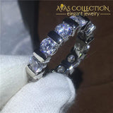 Handmade 5Mm 10K White Gold Filled Eternity Band Engagement Rings