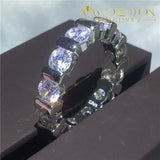 Handmade 5Mm 10K White Gold Filled Eternity Band 6 Engagement Rings