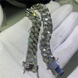 Iced Out  Bracelet Cuban Link Chain Miami Bracelet