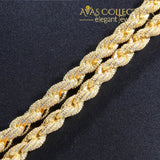 Hip Hop Full Iced Out 8Mm 22Inch Rope Chain Necklace Twisted Necklaces