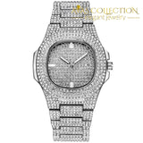 Luxury Watch & Full Iced Coffee Beans 18 Necklace 8 Bracelet Gift Set Jewelry Sets