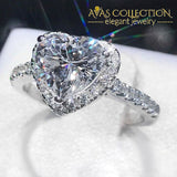 New 2019 Sparkling Cute Luxury Heart Shape Ring Multi Colors Rings
