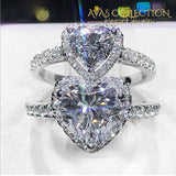 New 2019 Sparkling Cute Luxury Heart Shape Ring Multi Colors Rings