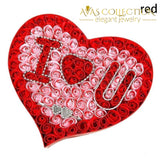 I Love You Heart-Shaped Flower Box Artificial & Dried Flowers
