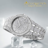 2019 Luxury Design Quartz Diamond Watch For Men Iced Out Silver 9 Watches