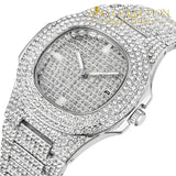 2019 Luxury Design Quartz Diamond Watch For Men Iced Out Silver 1 10 Watches