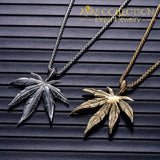 Luxury Leaf Pendant Mens Iced Out Watch/ Necklace Plus Pendant Quartz Watches